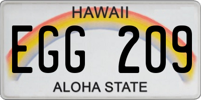 HI license plate EGG209