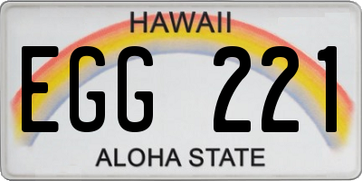 HI license plate EGG221