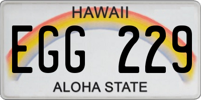 HI license plate EGG229