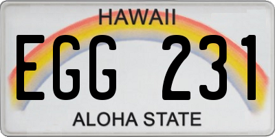 HI license plate EGG231