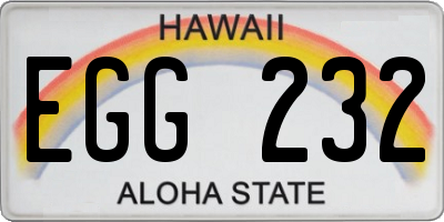HI license plate EGG232