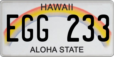 HI license plate EGG233