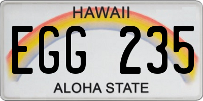 HI license plate EGG235