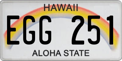 HI license plate EGG251