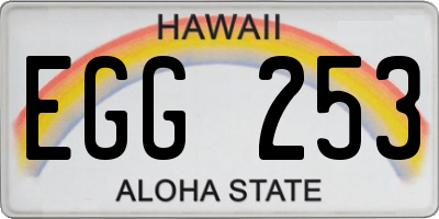 HI license plate EGG253