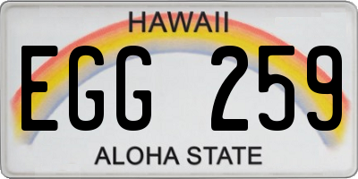 HI license plate EGG259