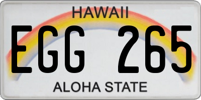 HI license plate EGG265