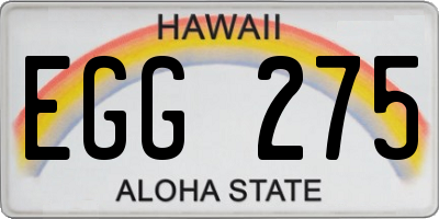 HI license plate EGG275