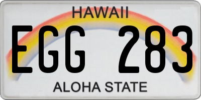 HI license plate EGG283