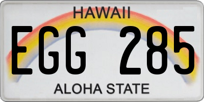 HI license plate EGG285