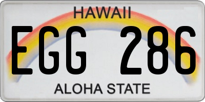HI license plate EGG286