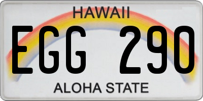 HI license plate EGG290