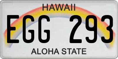 HI license plate EGG293