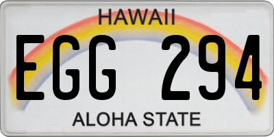 HI license plate EGG294