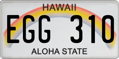 HI license plate EGG310