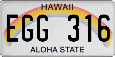 HI license plate EGG316