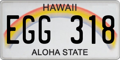 HI license plate EGG318