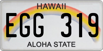 HI license plate EGG319