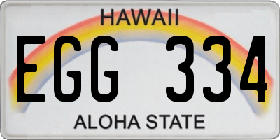 HI license plate EGG334