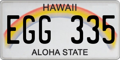 HI license plate EGG335
