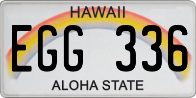 HI license plate EGG336