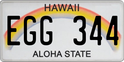 HI license plate EGG344