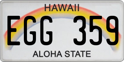 HI license plate EGG359