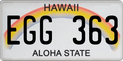 HI license plate EGG363