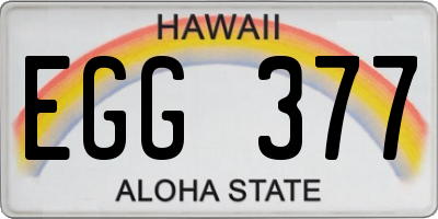HI license plate EGG377