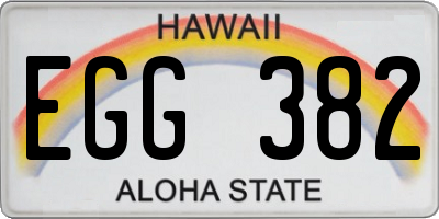 HI license plate EGG382