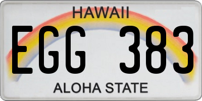 HI license plate EGG383