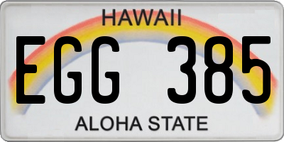 HI license plate EGG385