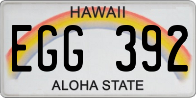 HI license plate EGG392