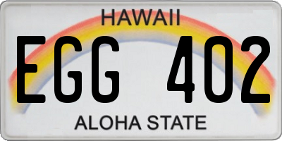 HI license plate EGG402