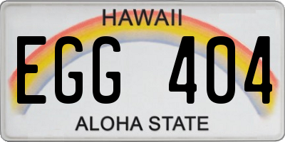 HI license plate EGG404