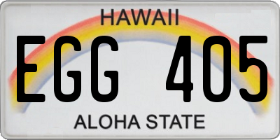 HI license plate EGG405
