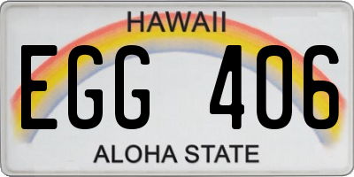 HI license plate EGG406