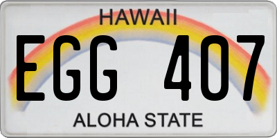 HI license plate EGG407