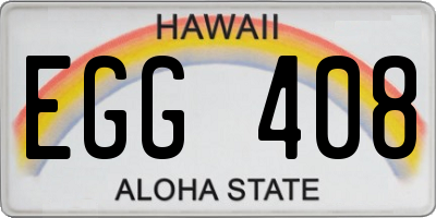 HI license plate EGG408