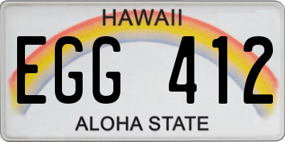 HI license plate EGG412