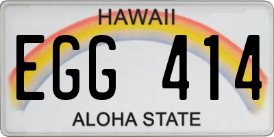 HI license plate EGG414