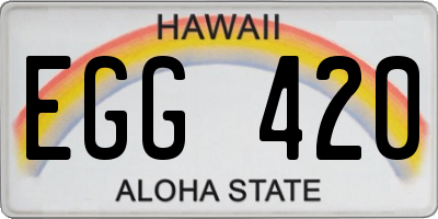 HI license plate EGG420