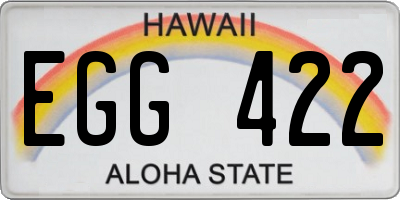 HI license plate EGG422