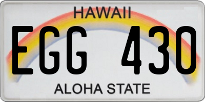 HI license plate EGG430