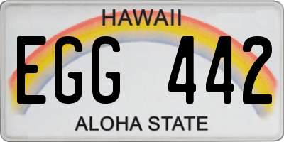 HI license plate EGG442