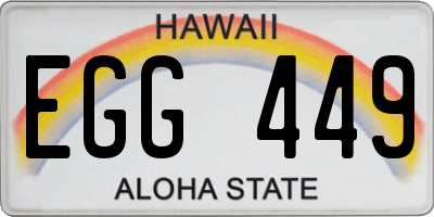 HI license plate EGG449