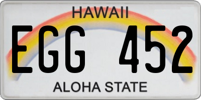 HI license plate EGG452