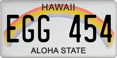 HI license plate EGG454