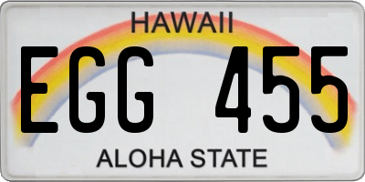 HI license plate EGG455