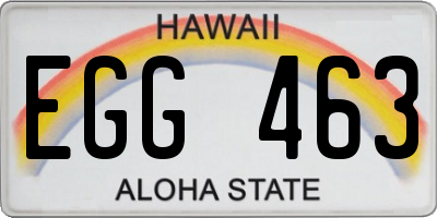 HI license plate EGG463